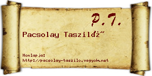 Pacsolay Tasziló névjegykártya